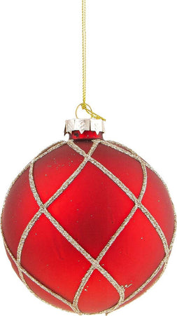 Pallina per albero di Natale in vetro con intreccio color Rosso da 10 cm Casa e cucina/Decorazioni per interni/Addobbi e decorazioni per ricorrenze/Decorazioni natalizie/Addobbi e decorazioni/Palle e palline MagiediNatale.it - Altamura, Commerciovirtuoso.it