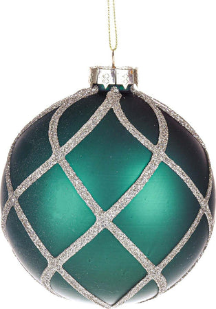Pallina per albero di Natale in vetro con intreccio color Verde Casa e cucina/Decorazioni per interni/Addobbi e decorazioni per ricorrenze/Decorazioni natalizie/Addobbi e decorazioni/Palle e palline MagiediNatale.it - Altamura, Commerciovirtuoso.it