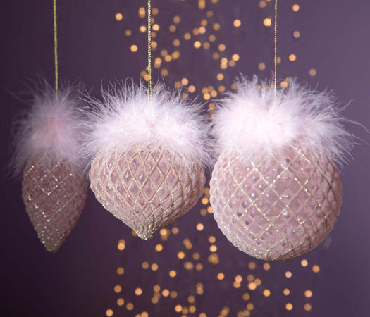 Pallina per albero di Natale in vetro con piume color Rosa da 10 cm Casa e cucina/Decorazioni per interni/Addobbi e decorazioni per ricorrenze/Decorazioni natalizie/Addobbi e decorazioni/Palle e palline MagiediNatale.it - Altamura, Commerciovirtuoso.it