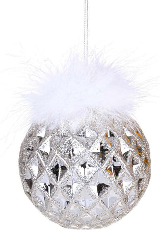 Pallina per albero di Natale in vetro con rombi color Argento da 10 cm Casa e cucina/Decorazioni per interni/Addobbi e decorazioni per ricorrenze/Decorazioni natalizie/Addobbi e decorazioni/Palle e palline MagiediNatale.it - Altamura, Commerciovirtuoso.it