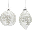 Pallina per albero di Natale in vetro decorata con Foglie pendaglio decorativo bianco Casa e cucina/Decorazioni per interni/Addobbi e decorazioni per ricorrenze/Decorazioni natalizie/Addobbi e decorazioni/Palle e palline MagiediNatale.it - Altamura, Commerciovirtuoso.it