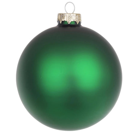 Palline per albero di Natale in vetro decorate color Verde Allegro Opaco