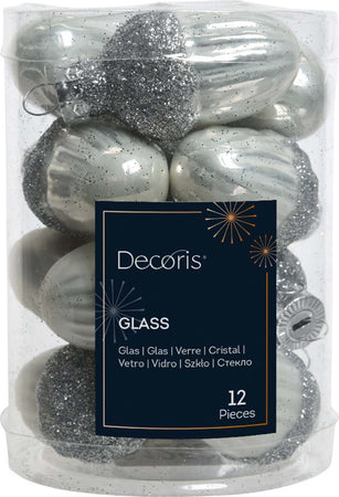 Palline a forma di ghianda in vetro per albero argento, confezione da 12 pezzi Casa e cucina/Decorazioni per interni/Addobbi e decorazioni per ricorrenze/Decorazioni natalizie/Addobbi e decorazioni/Palle e palline MagiediNatale.it - Altamura, Commerciovirtuoso.it