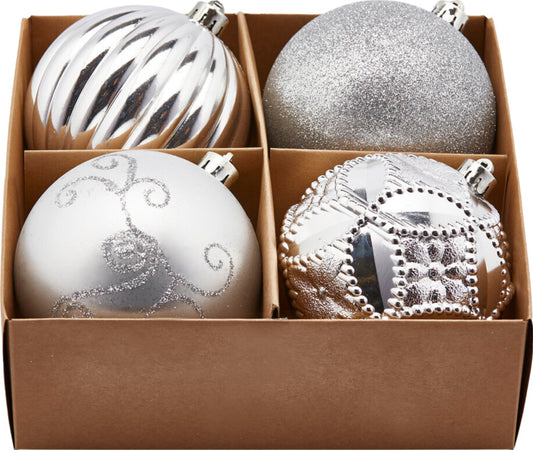 Palline per albero di Natale, colore Argento, con decorazioni miste, in PVC Casa e cucina/Decorazioni per interni/Addobbi e decorazioni per ricorrenze/Decorazioni natalizie/Addobbi e decorazioni/Palle e palline MagiediNatale.it - Altamura, Commerciovirtuoso.it