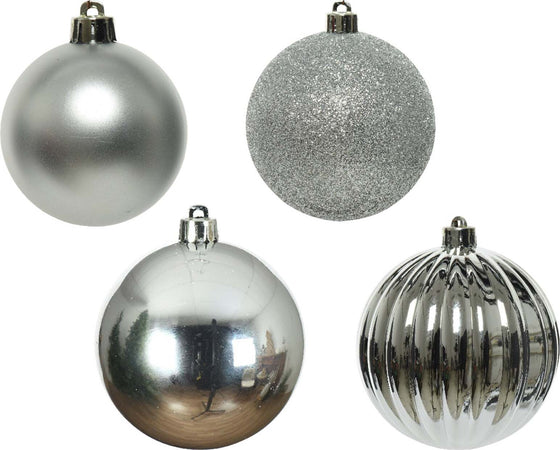 Palline per albero di natale in plastica infrangibile color argento da 10 cm, 4 pezzi Casa e cucina/Decorazioni per interni/Addobbi e decorazioni per ricorrenze/Decorazioni natalizie/Addobbi e decorazioni/Palle e palline MagiediNatale.it - Altamura, Commerciovirtuoso.it