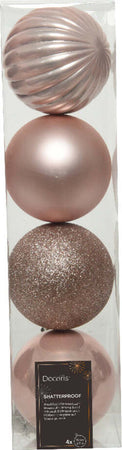 Palline per albero di natale in plastica infrangibile color rosa blush da 10 cm, 4 pezzi Casa e cucina/Decorazioni per interni/Addobbi e decorazioni per ricorrenze/Decorazioni natalizie/Addobbi e decorazioni/Palle e palline MagiediNatale.it - Altamura, Commerciovirtuoso.it