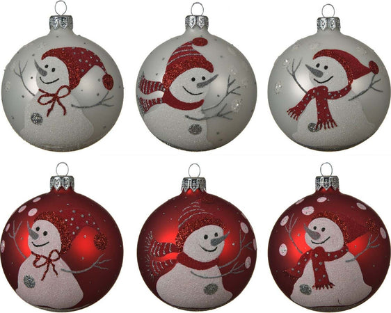 Palline per albero di natale in vetro color Bianco con Pupazzo di Neve da 8 cm, confezione da 6 pezzi Casa e cucina/Decorazioni per interni/Addobbi e decorazioni per ricorrenze/Decorazioni natalizie/Addobbi e decorazioni/Palle e palline MagiediNatale.it - Altamura, Commerciovirtuoso.it