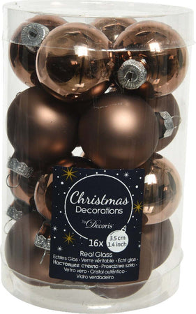 Palline per albero di natale in vetro color Noce da 3,5 cm, tubo da 16 pezzi Casa e cucina/Decorazioni per interni/Addobbi e decorazioni per ricorrenze/Decorazioni natalizie/Addobbi e decorazioni/Palle e palline MagiediNatale.it - Altamura, Commerciovirtuoso.it