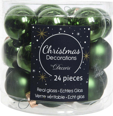 Palline per albero di natale in vetro color Verde Pino da 2,5 cm, tubo da 24 pezzi Casa e cucina/Decorazioni per interni/Addobbi e decorazioni per ricorrenze/Decorazioni natalizie/Addobbi e decorazioni/Palle e palline MagiediNatale.it - Altamura, Commerciovirtuoso.it