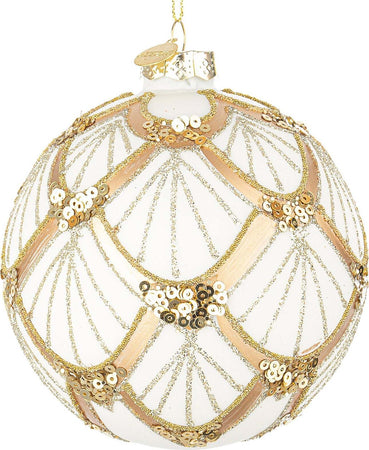 Palline per albero di Natale in vetro decorate color Bianco Champagne Casa e cucina/Decorazioni per interni/Addobbi e decorazioni per ricorrenze/Decorazioni natalizie/Addobbi e decorazioni/Palle e palline MagiediNatale.it - Altamura, Commerciovirtuoso.it