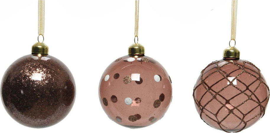 Palline per albero di Natale in vetro decorate da 8 cm, confezione da 3 pezzi Casa e cucina/Decorazioni per interni/Addobbi e decorazioni per ricorrenze/Decorazioni natalizie/Addobbi e decorazioni/Palle e palline MagiediNatale.it - Altamura, Commerciovirtuoso.it