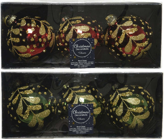 Palline per albero di Natale in vetro decorate da 8 cm, confezione da 3 pezzi Casa e cucina/Decorazioni per interni/Addobbi e decorazioni per ricorrenze/Decorazioni natalizie/Addobbi e decorazioni/Palle e palline MagiediNatale.it - Altamura, Commerciovirtuoso.it