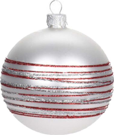 Palline per albero di Natale in vetro decorate fasciate color Bianco e Rosso Casa e cucina/Decorazioni per interni/Addobbi e decorazioni per ricorrenze/Decorazioni natalizie/Addobbi e decorazioni/Palle e palline MagiediNatale.it - Altamura, Commerciovirtuoso.it