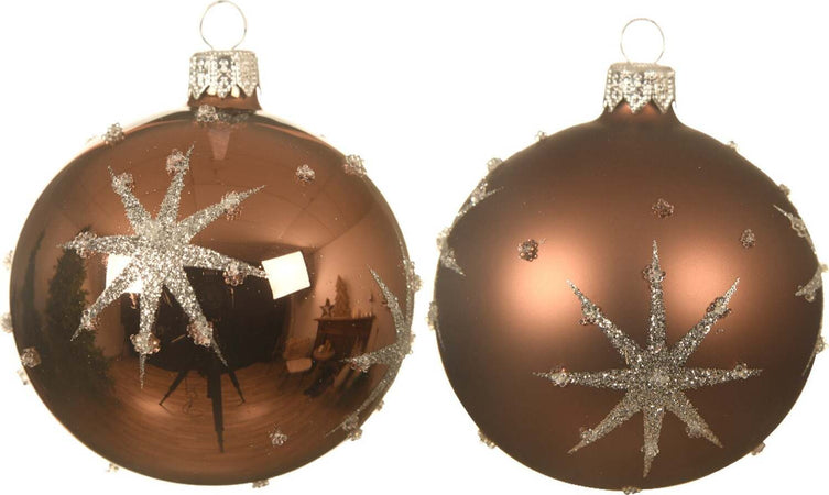 Palline per albero di Natale in vetro decorate Nocciola con Stelle e Puntini da 8 cm, confezione 6 pezzi Casa e cucina/Decorazioni per interni/Addobbi e decorazioni per ricorrenze/Decorazioni natalizie/Addobbi e decorazioni/Palle e palline MagiediNatale.it - Altamura, Commerciovirtuoso.it