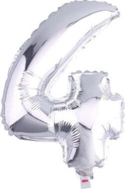 Palloncino-Numero-4-Gonfiabile-Elio-Argento-35-Cm-Compleanno-Festa-Party-Casa