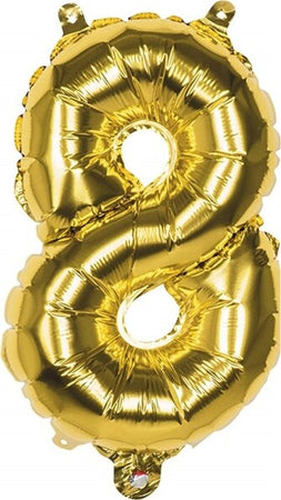 Palloncino-Numero-8-Oro-35cm-Elio-Decorazione-Compleanno-Party-Festa