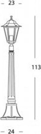 Palo-Basso-Da-Esterno-H113Cm-Esagonale-Alluminio-E-Vetro-Nero-1-Luce-E27