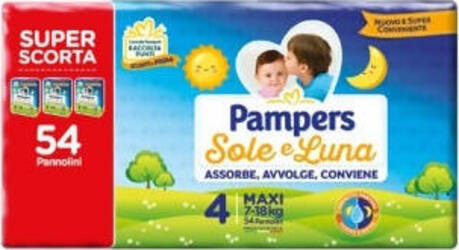 PAMPERS Pannolini Sole Luna Super Scorta Pannolini Super Assorbenti Neonato Bambino Bambina Pannolini Sanitaria Gioia del Bimbo - Villa San Giovanni, Commerciovirtuoso.it