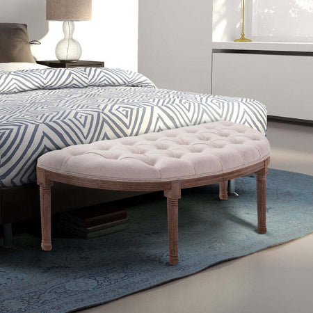 Panca-sedia-camera-ingresso-Fondo-letto-Semicircolare-con-Struttura-in-Legno-elegante-grande-tessuto-sgabello-negozio--in-Stile-Chesterfield,-Beige,-140,5x51x48cm-F831-228A