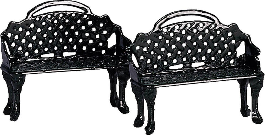 Panchine nere da patio, accessori per villaggio di Natale, set di 2 pezzi Casa e cucina/Decorazioni per interni/Addobbi e decorazioni per ricorrenze/Decorazioni natalizie/Oggettistica MagiediNatale.it - Altamura, Commerciovirtuoso.it