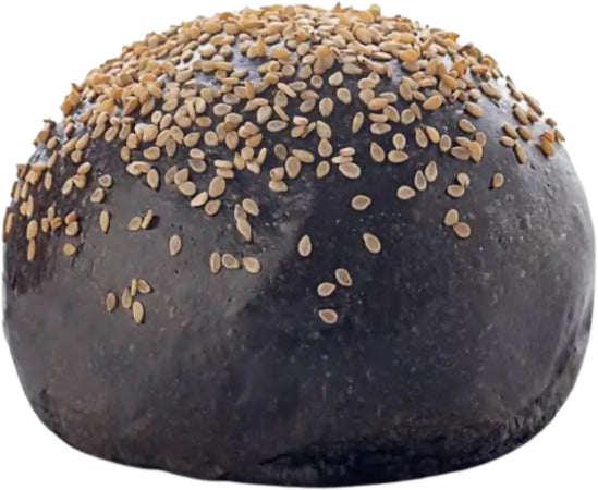 Panino black burger bun carbone e semi di sesamo 75g confezione da 52 pezzi