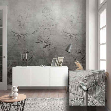 Pannello-159x270cm-di-Carta-da-Parati-TNT-a-modulo-raccordabile-continuativo-Voyager-FLOWERBW