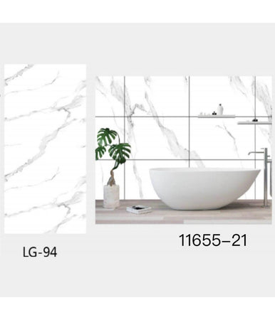 Pannello Adesivo Effetto Marmo Bianco Pareti Paraschizzi 300x60cm Stanza Cucina