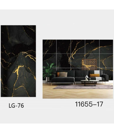 Pannello Adesivo Effetto Marmo Nero Venato Oro Pareti Paraschizzi 300x60cm Stanza