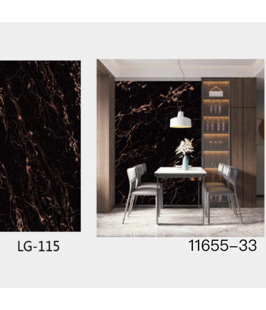 Pannello Adesivo Effetto Marmo Nero Venature Pareti Paraschizzi 300x60 Cm Stanza