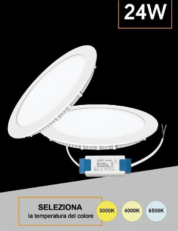Pannello-Led-A-Incasso-Faretto-Slim-24-Watt-3-Colori-Luce-Bianca-Calda-Naturale-Universo