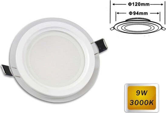 Pannello-Led-Slim-Incasso-Bordo-In-Vetro-Tondo-9w-Luce-6500k-3000k-4000k-P-94et
