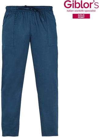 Pantalone Alan Unisex Blu Scuro Tessuto Satin Dottore Farmacista Dentista Infermiera asa oss