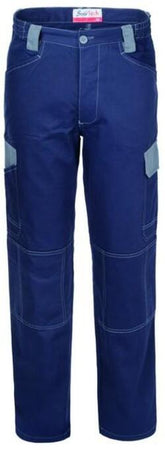 Pantalone SerioTech Blu/Grigio Pantalone da Lavoro Cotone Canvas Meccanico Gommista Officina