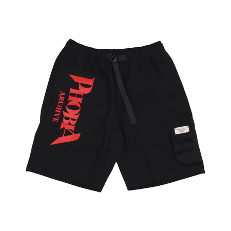 PHOBIA Pantalone Corto Uomo Big Print Logo Shorts Black da uomo