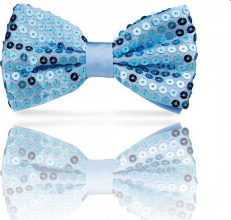 Papillon-Paillettes-Celeste-Teatro-Paillette-Raso-Cravattino-Farfallino-Cravatta
