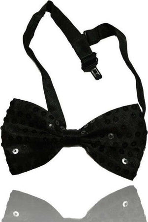 Papillon-Paillettes-Nero-Teatro-Paillette-Raso-Cravattino-Farfallino-Cravatta