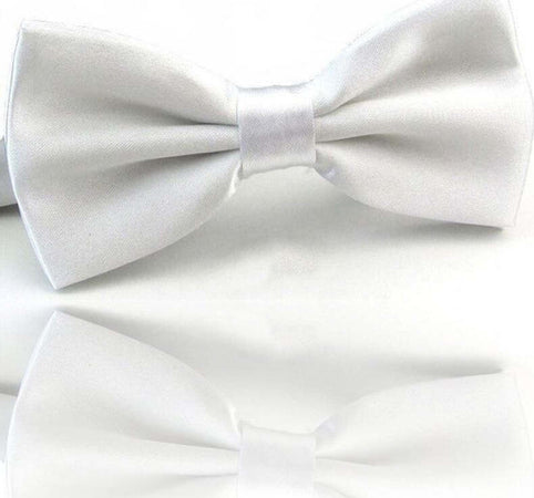 Papillon-Seta-Bianco-Cravattino-Farfallino-Cravatta-Frack-Uomo-Donna