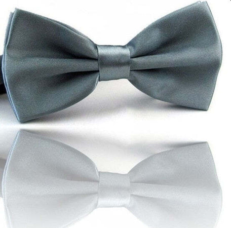 Papillon-Seta-Grigio-Perla-Cravattino-Farfallino-Cravatta-Frack-Uomo-Donna