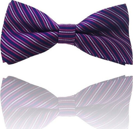 Papillon-Strisce-Fucsia-Blu-Righe-Cravattino-Farfallino-Cravatta-Frack-Papion
