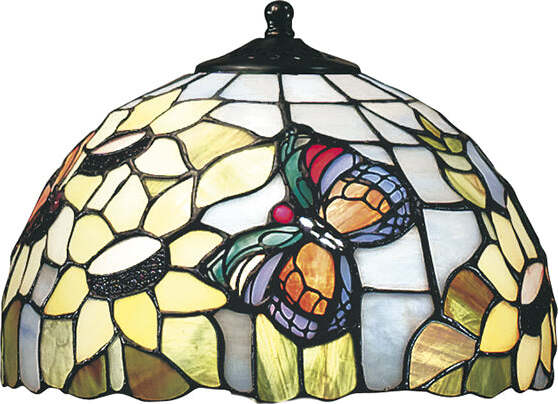 Paralume-Tiffany-In-Vetro-Decorato-Multicolor-D.-26-Cm