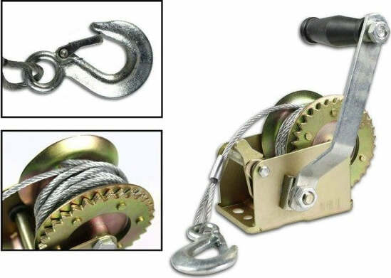 Paranco-Manuale-600-Lb-Con-Cavo-In-Acciaio-8-Metri-Sollevatore-Verricello
