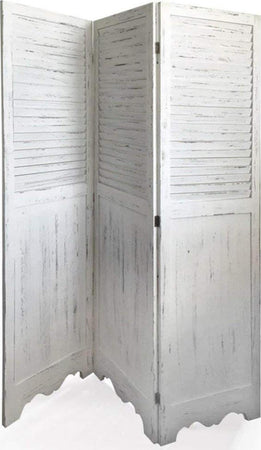 Paravento Separè 3 Pannelli Bianco Shabby in Legno 132 X 170 Cm Divisorio Vintage Casa e cucina/Arredamento/Camera da letto/Paraventi Decor Space - Altamura, Commerciovirtuoso.it