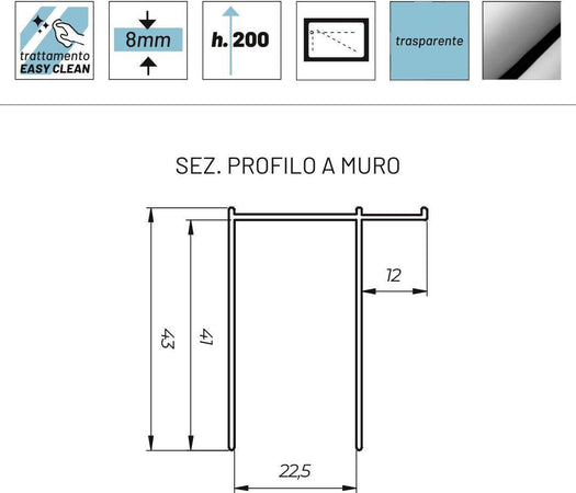Parete-Doccia-Walk-In-Basculante-Lorna-L112F-Cristallo-8-Millimetri-137-139-cm
