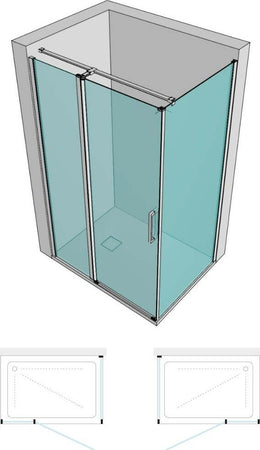 Parete-fissa-Box-Doccia-Porta-Battente-Clematis-Cristallo-6-mm-Telaio-Alluminio