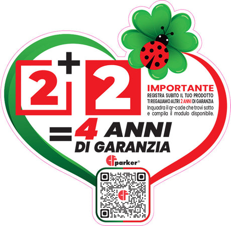 Parker Fornello 4 fuochi a gas Gpl / Metano con Valvola di Sicurezza Acciaio Inox made in italy mod. 542ACCGPS