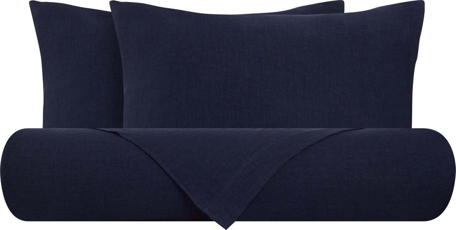 Parure Copripiumino In Puro Lino Stone Washed Blu Notte Casa e cucina/Tessili per la casa/Biancheria da letto/Copripiumini e set da letto/Set copripiumini e federe Vanita di raso - Sesto San Giovanni, Commerciovirtuoso.it