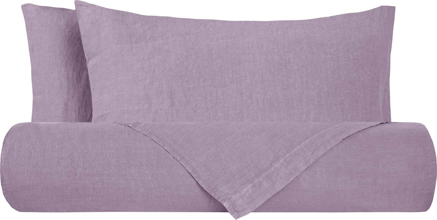 Parure copripiumino in puro lino stone washed LILLA Casa e cucina/Tessili per la casa/Biancheria da letto/Copripiumini e set da letto/Set copripiumini e federe Vanita di raso - Sesto San Giovanni, Commerciovirtuoso.it