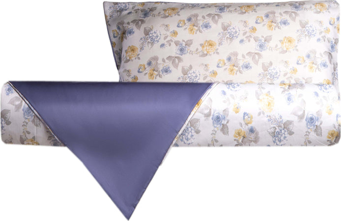 Parure Copripiumino In Raso Di Puro Cotone Romance Azzurro / Blu Completo Letto Fantasia Fiori Made in Italy 100% Raso Casa e cucina/Tessili per la casa/Biancheria da letto/Copripiumini e set da letto/Set copripiumini e federe Vanita di raso - Sesto San Giovanni, Commerciovirtuoso.it