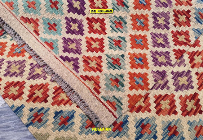 Passatoia Kilim Kaudani Melange 291x79cm Tappeto Runner Lana, Colori Vegetali Melange, Disegno Moderno, Double Face Casa e cucina/Tessili per la casa/Tappeti e tappetini/Tappeti Runner Mollaian Tappeti - Lecce, Commerciovirtuoso.it