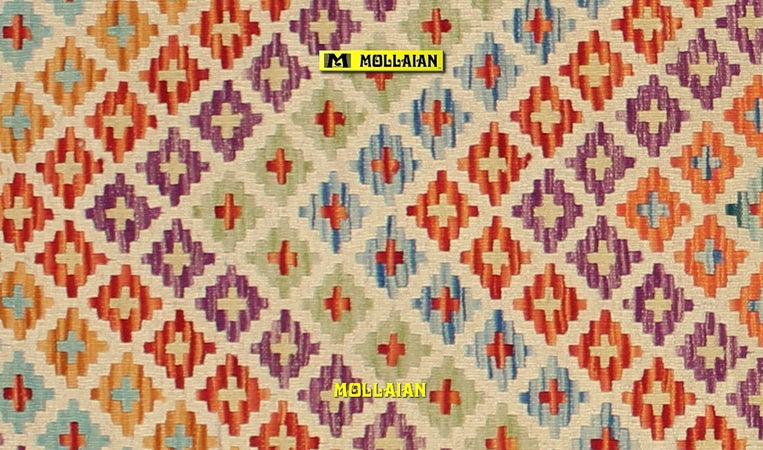 Passatoia Kilim Kaudani Melange 291x79cm Tappeto Runner Lana, Colori Vegetali Melange, Disegno Moderno, Double Face Casa e cucina/Tessili per la casa/Tappeti e tappetini/Tappeti Runner Mollaian Tappeti - Lecce, Commerciovirtuoso.it